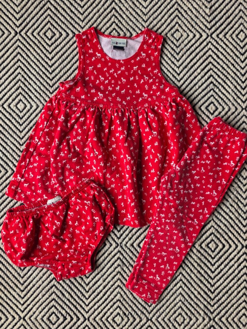 The Limited 18-24M Alpine-Print Dress, Bloomers & Leggings (2T)